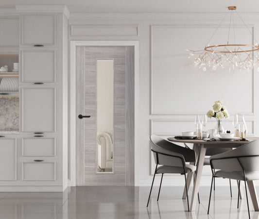 Laminate door with glass