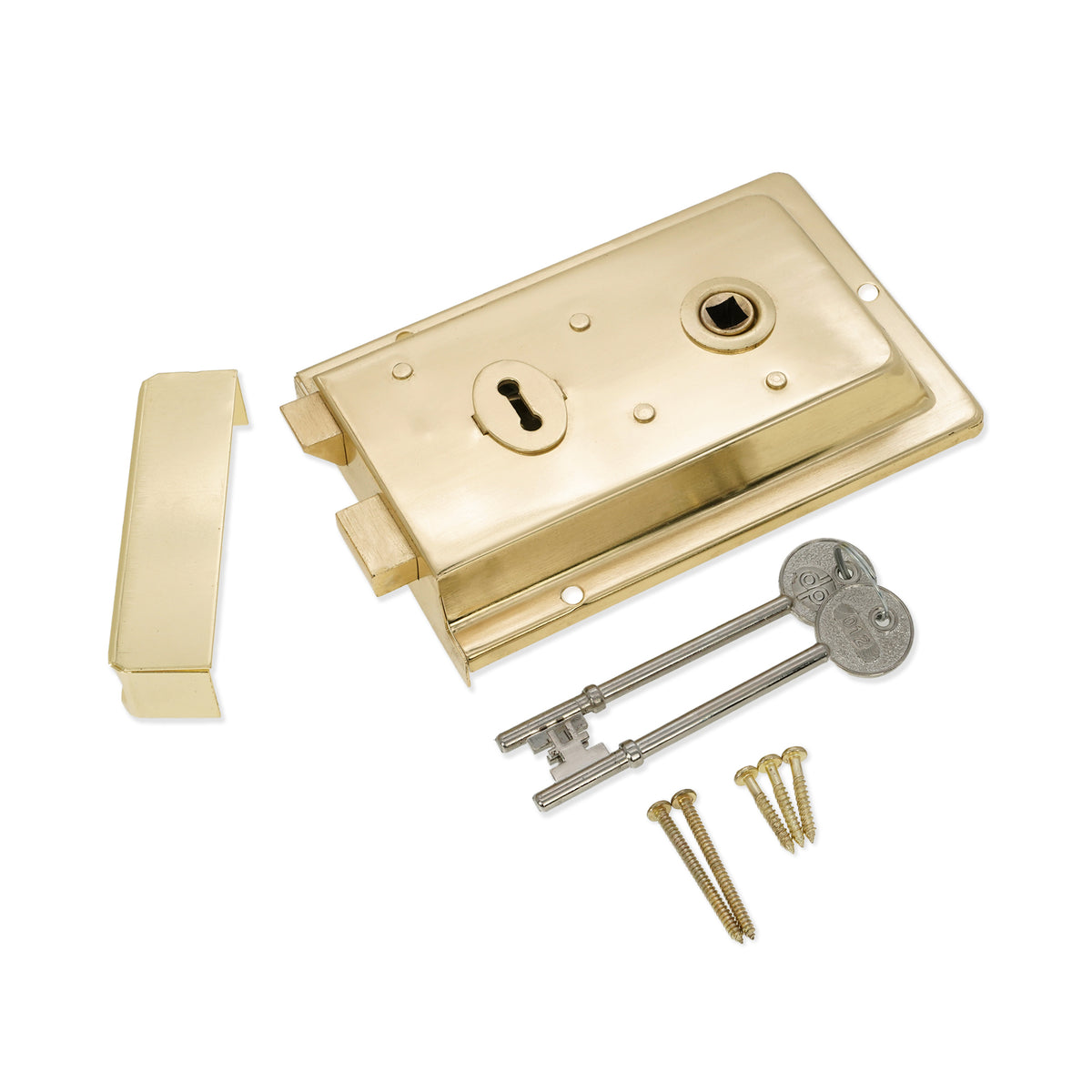 Iron Rim Lock - Fluted Electro Brass