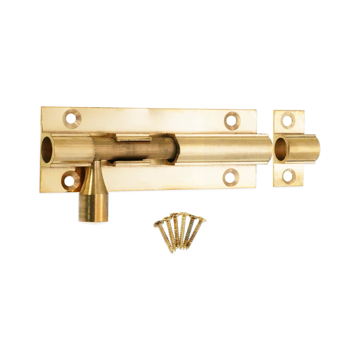 Brass Barrel Bolt 75mm Polished Brass