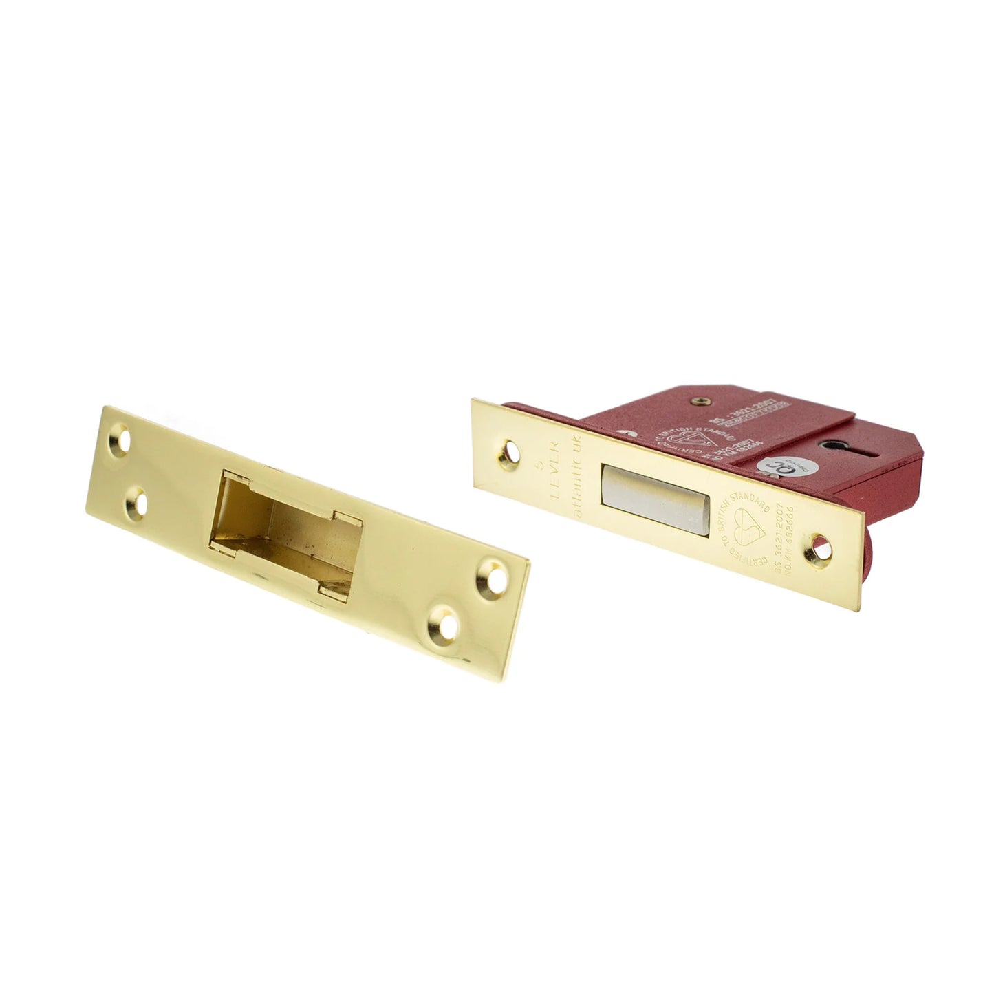 5 Lever BS3621 Dead Lock - 63mm Electro Brass