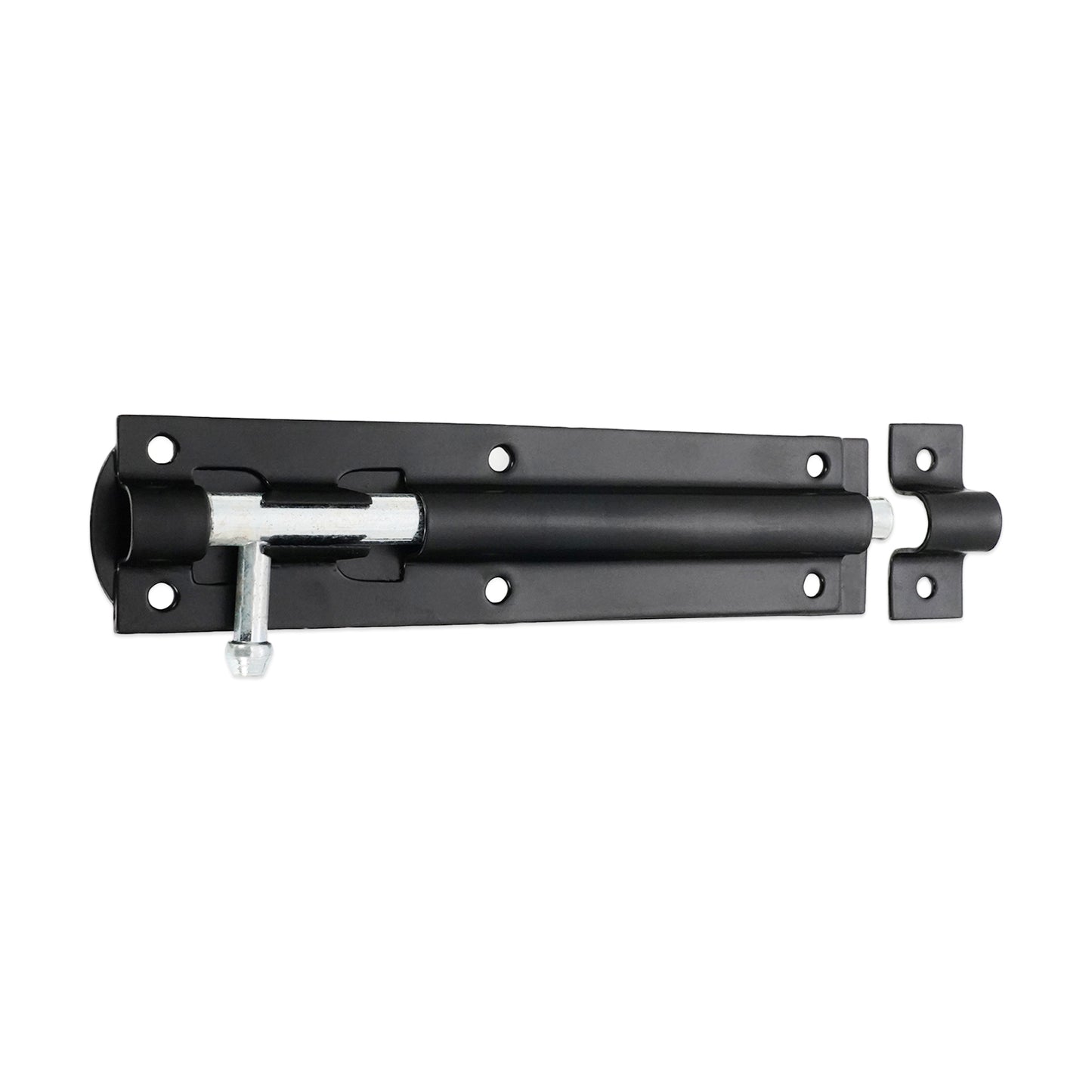 Iron Barrel Bolt - Straight 6" Black