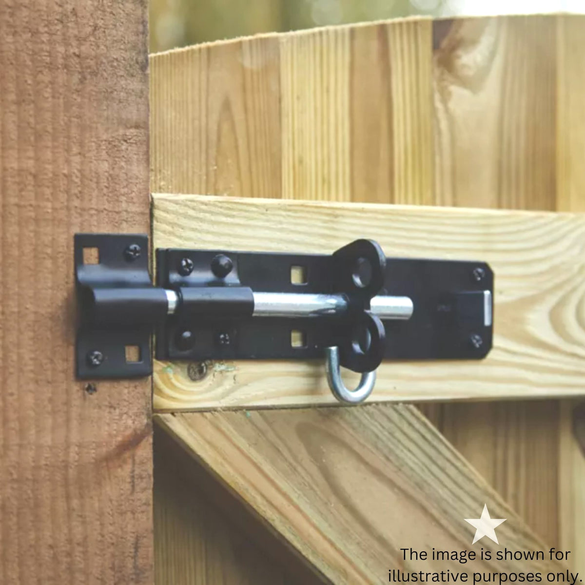 18" 450mm Plain Ring Gate Ironmongery Kit Black