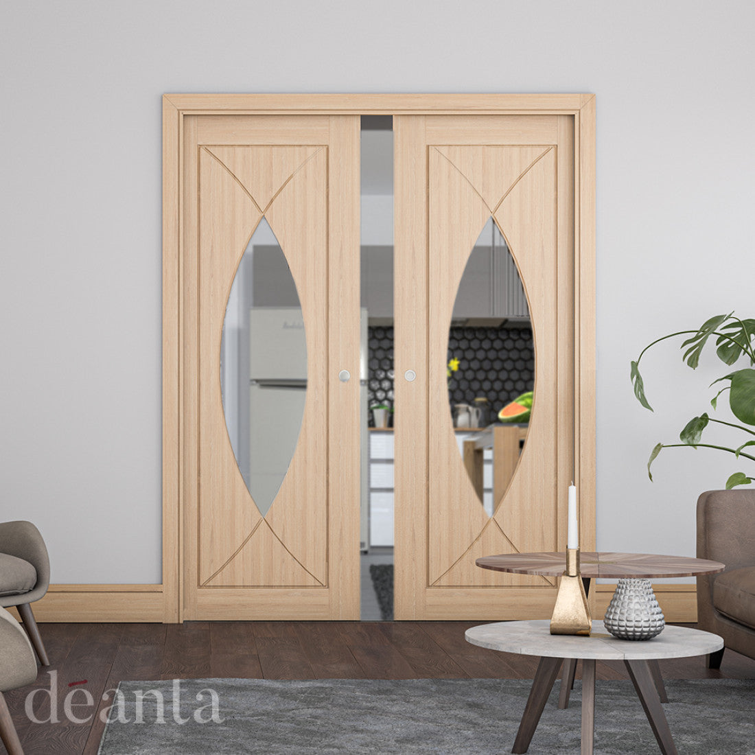 Amalfi Glazed Interior Oak Door Deanta