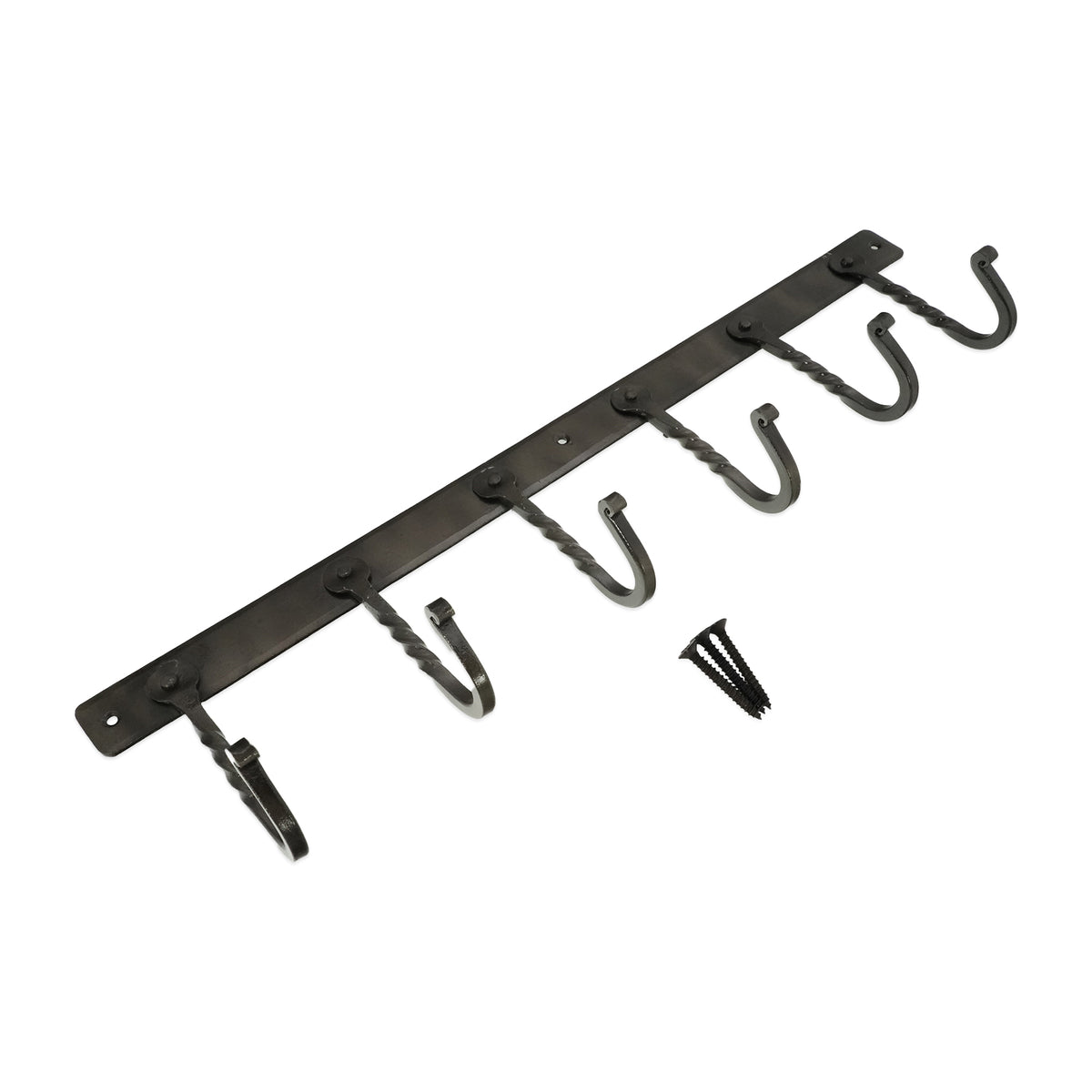 Iron coat hook twisted 6 leg - Pewter