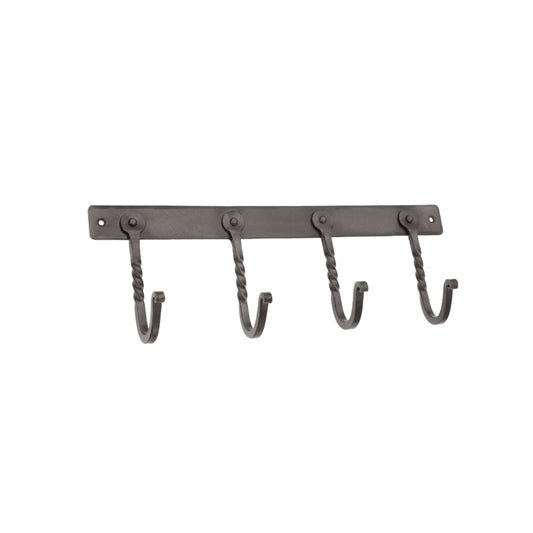 Iron Coat hook Twisted 4 leg - Pewter