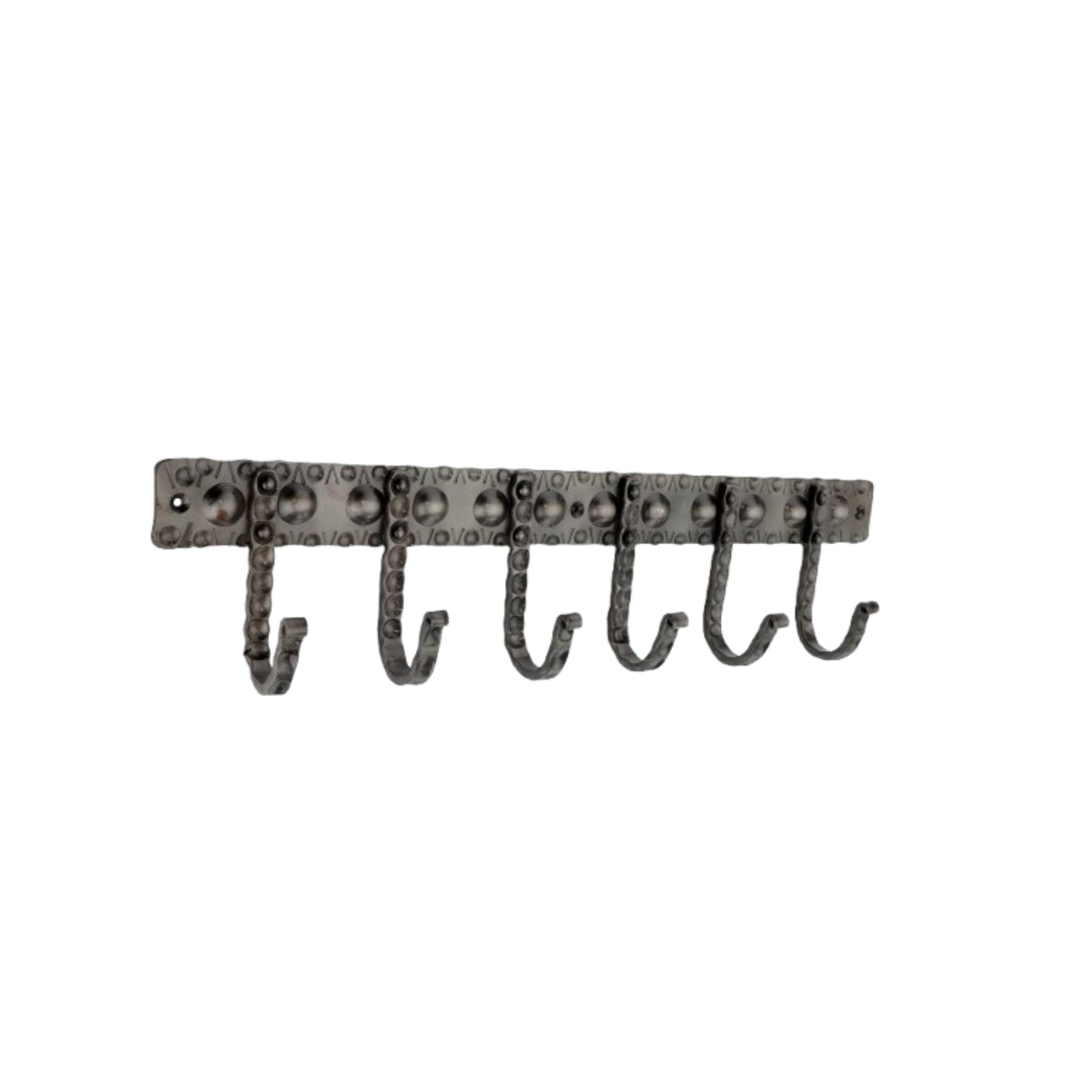 Iron Coat Hook Dotted 6 leg - Pewter