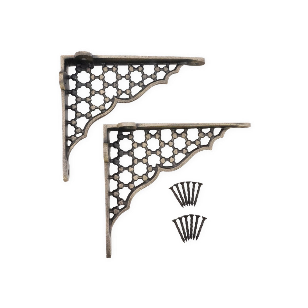 Honeycomb Shelf Bracket Matt Antique (Sold in Pairs)