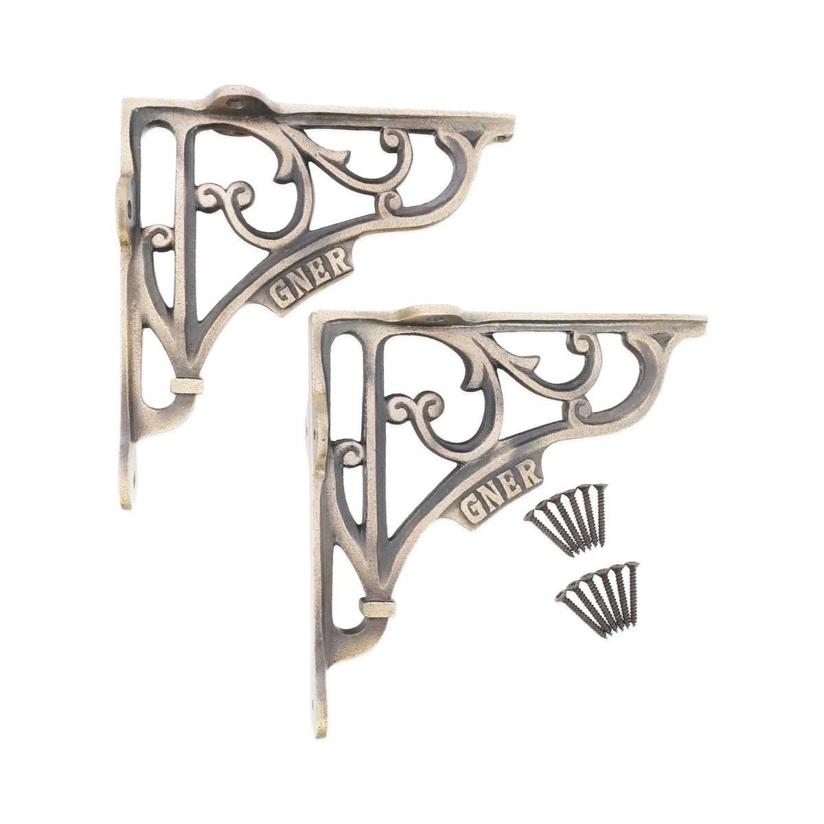 GNER Shelf Bracket Matt Antique 150x150mm (Sold in Pairs)