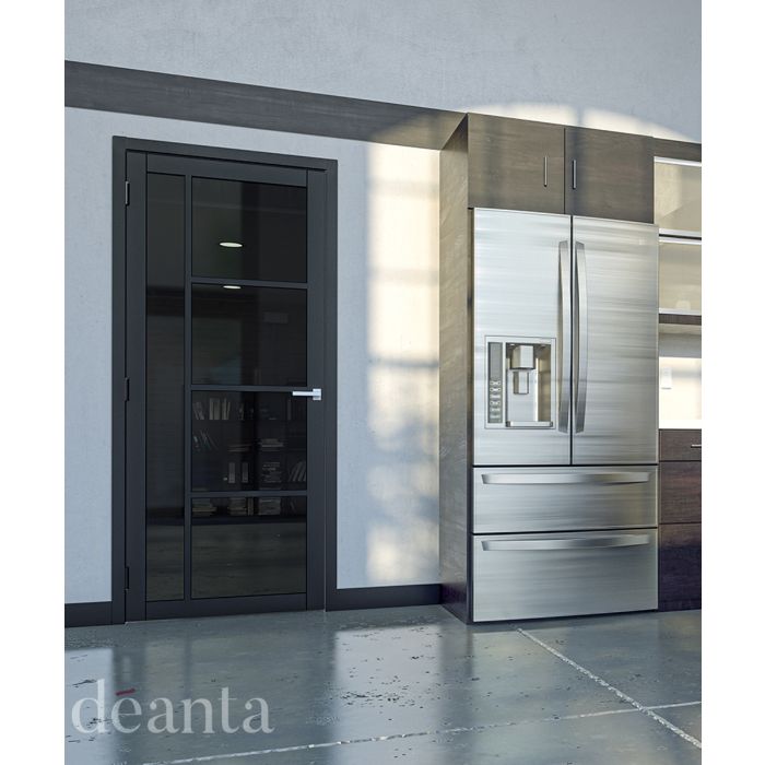 Brixton Urban Black Prefinished Tinted Glass Internal Door Deanta