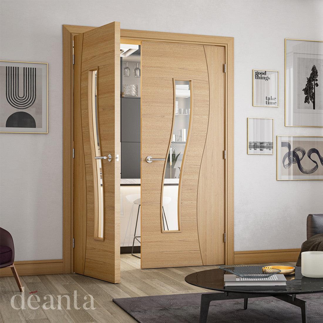 Cadiz Glazed Interior Oak Door