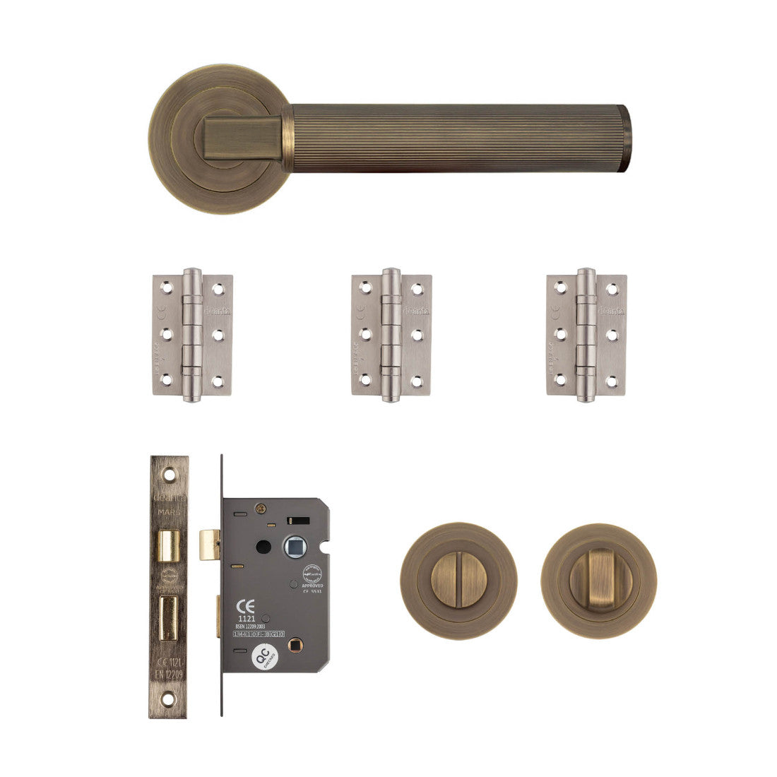 Delphi Bathroom Kit Matt Antique Brass 2