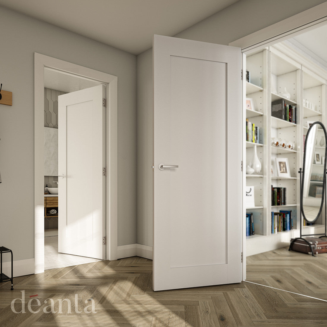 Denver White Primed Internal door Deanta life