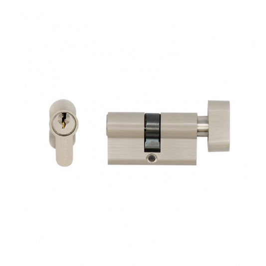 Euro Cylinder Lock Satin Nickel Finish