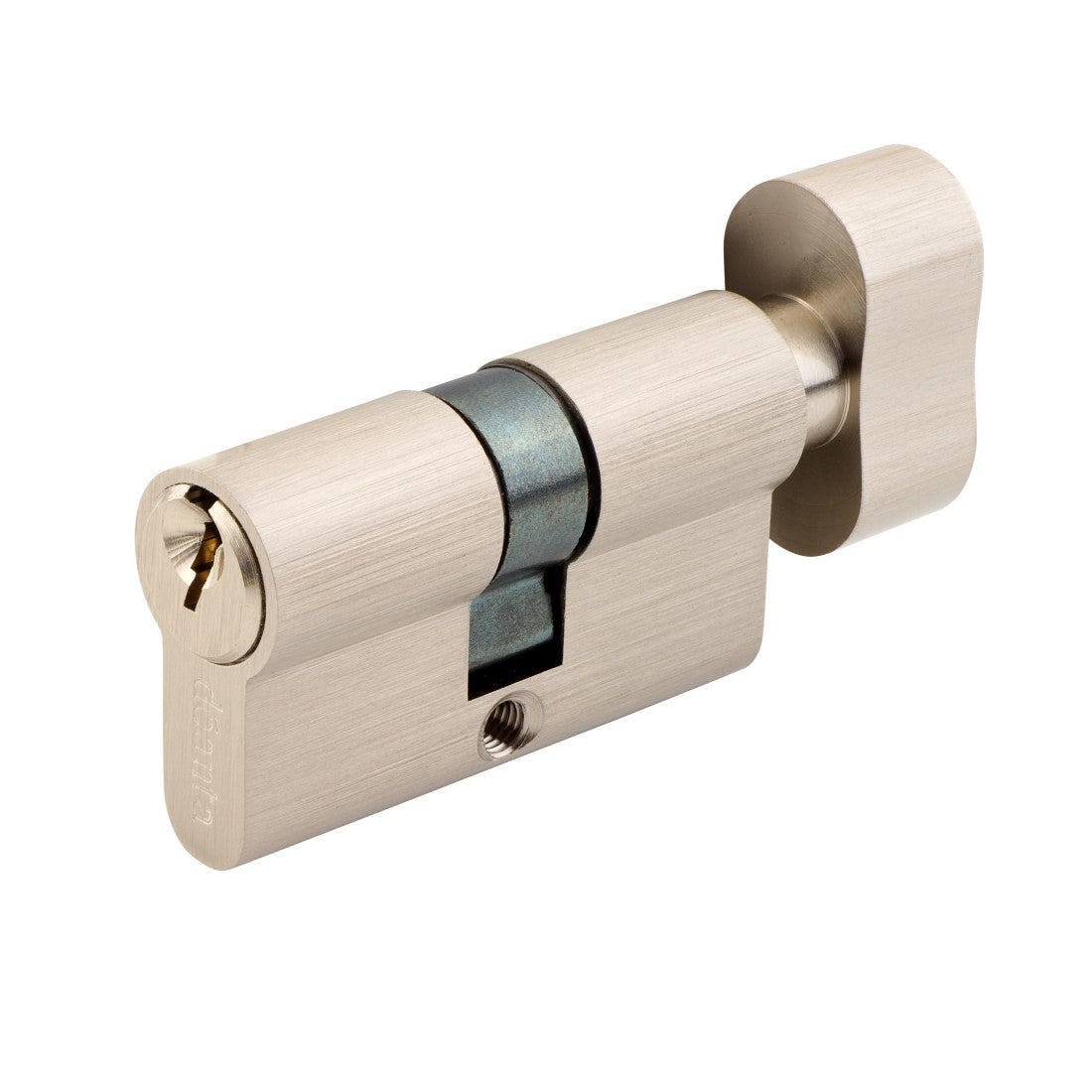 Euro Cylinder Lock Satin Nickel Finish 3d