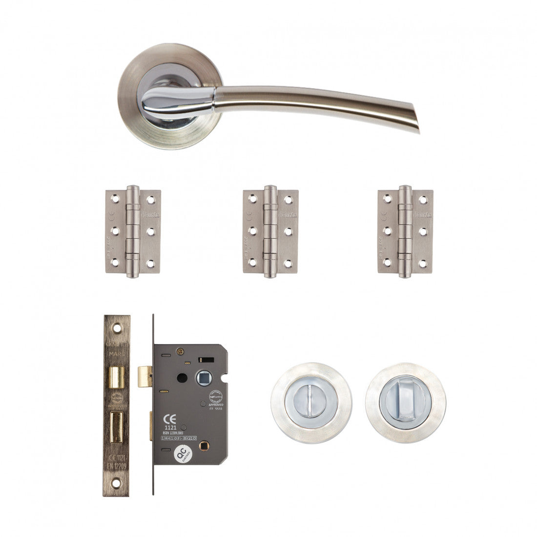 Hera Bathroom Kit Satin Nickel Chrome Finish 2