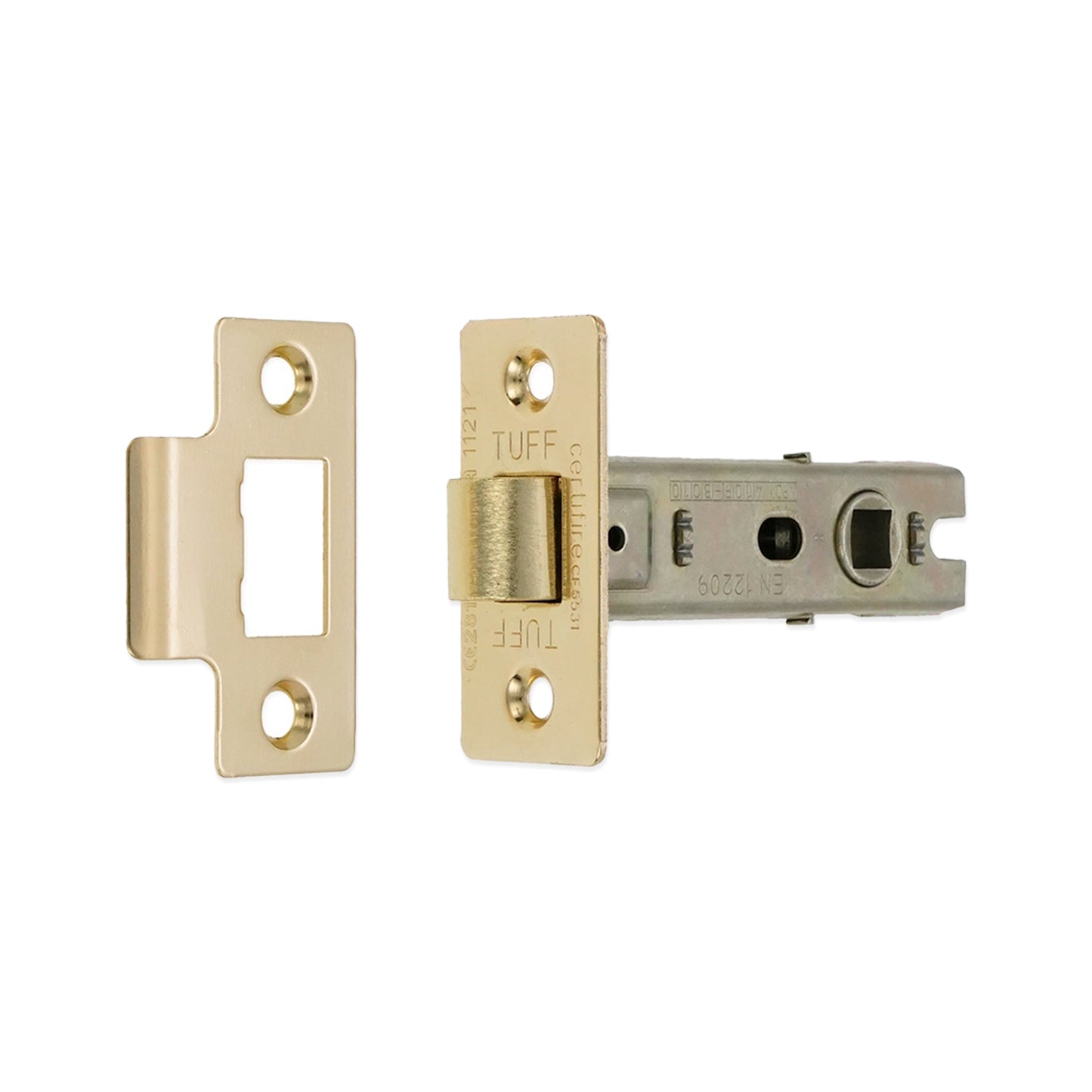3" CE Bolt Through Tubular latch Electro Brass