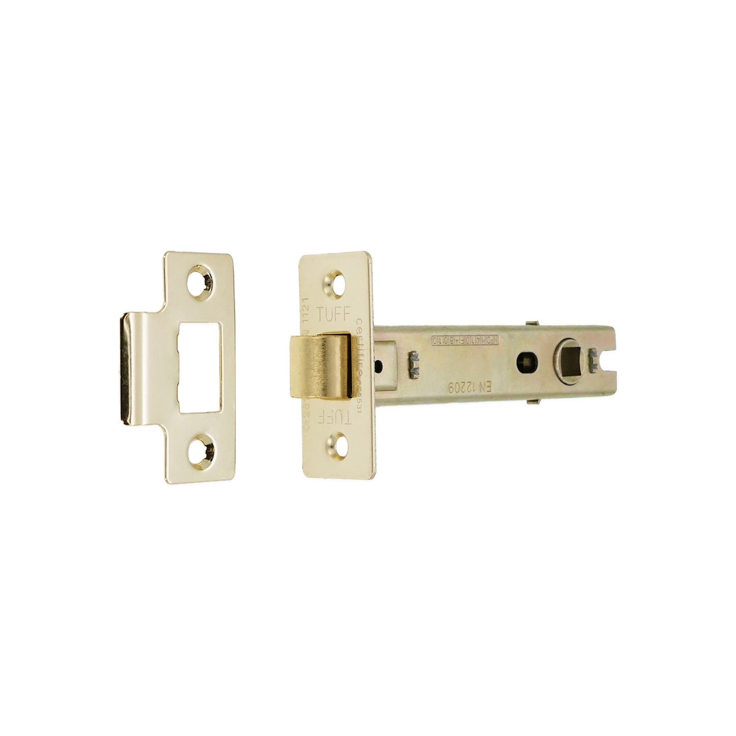 4" CE Bolt Through Tubular latch Electro Brass