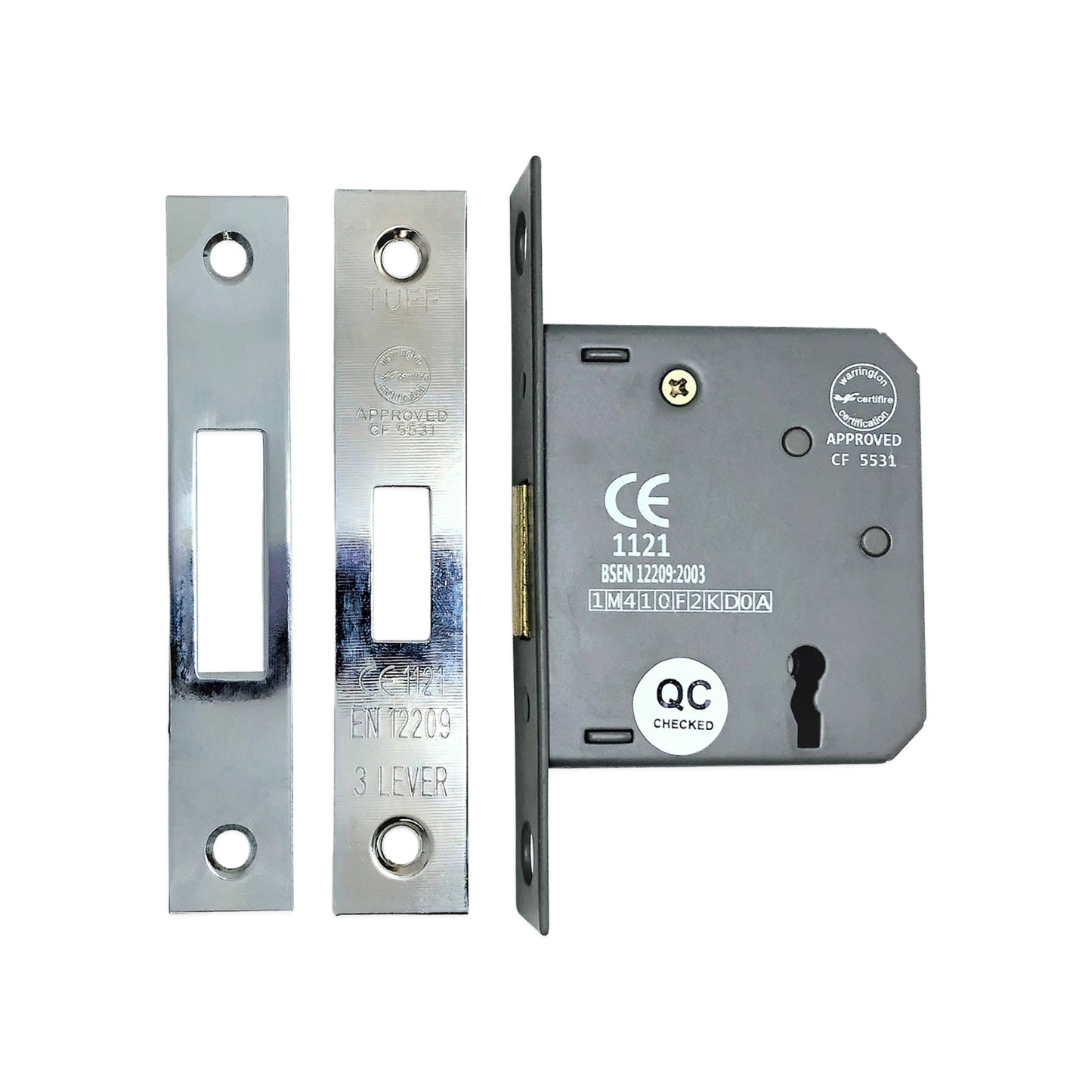 2.5" CE 3 Lever Dead Lock - Polished Chrome