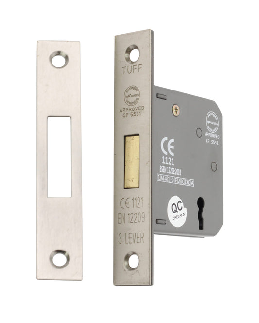3" CE 3 Lever Dead Lock - Polished Chrome