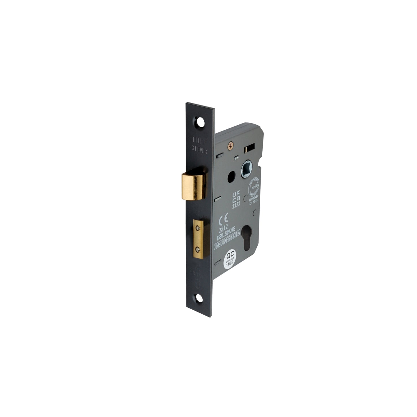 3" CE Euro Profile Mortice Sash Lock - Gunmetal Grey