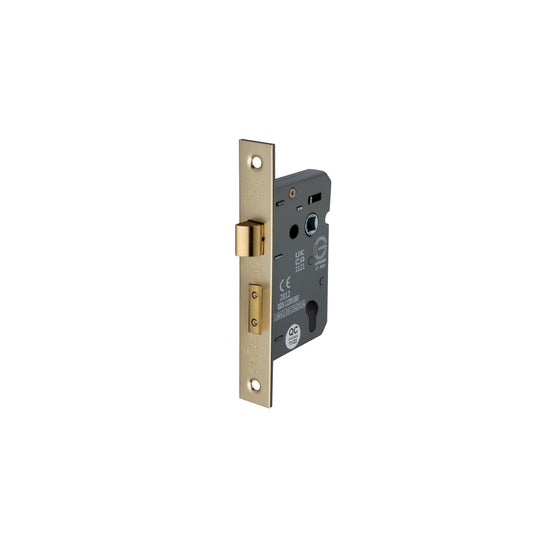 2.5" CE Euro Profile Mortice Sash Lock - Satin Brass