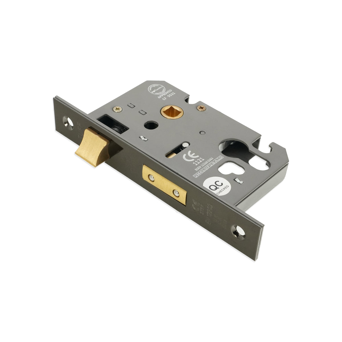 3" CE Euro Profile Mortice Sash Lock - Black Nickel