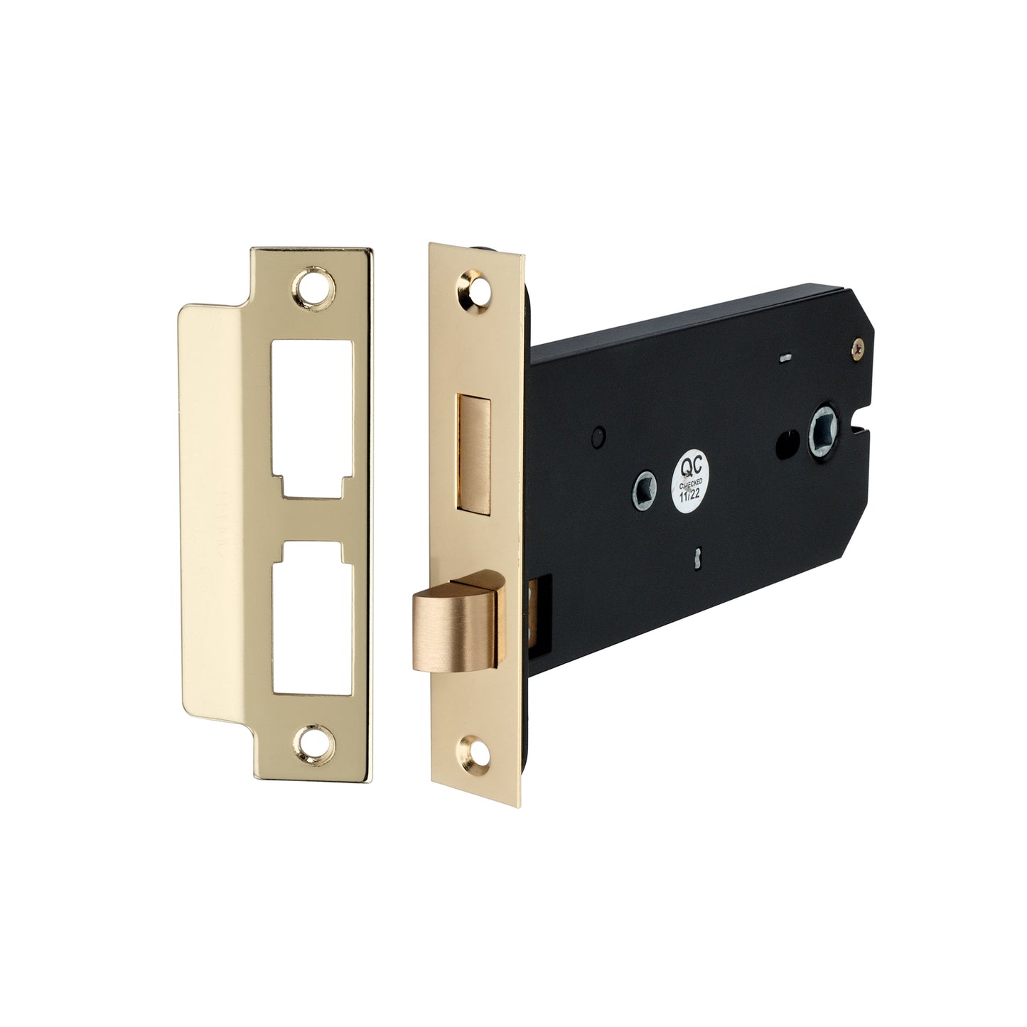 3 Lever Horizontal Bathroom Lock 6" Electro Brass