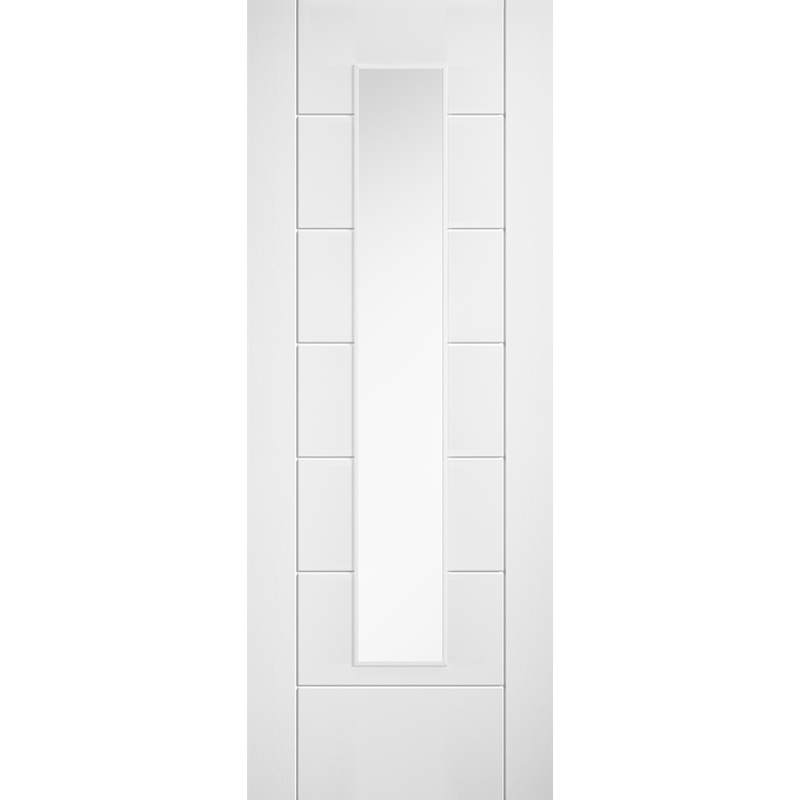 Laminate Linear 7P Glazed Pre-finished White Laminate