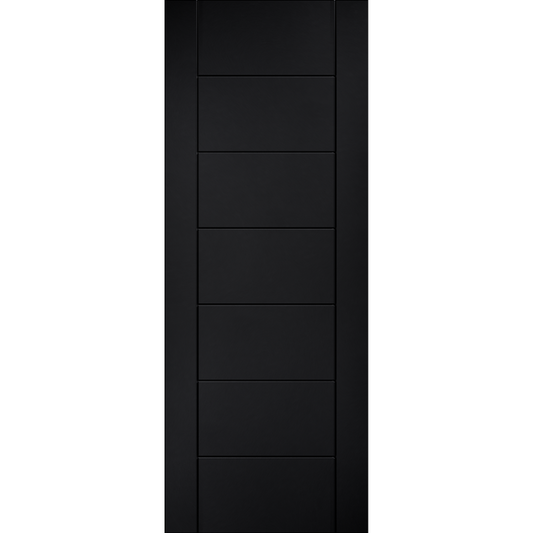 Laminate Linear 7P Pre-finished Black Fire Door