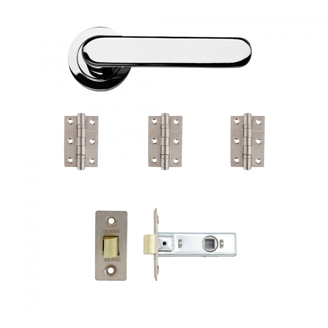 Parga Latch Kit Polished Chrome Finish 2