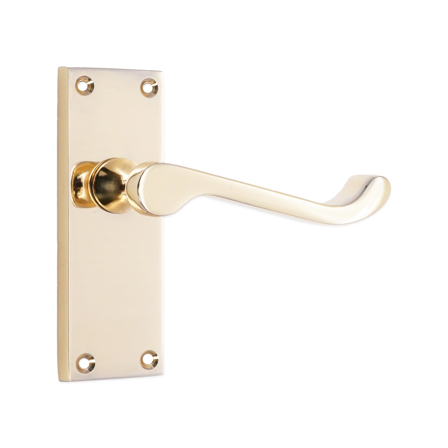 Victorian Scroll Latch Lever Handle 115mm Polished Brass