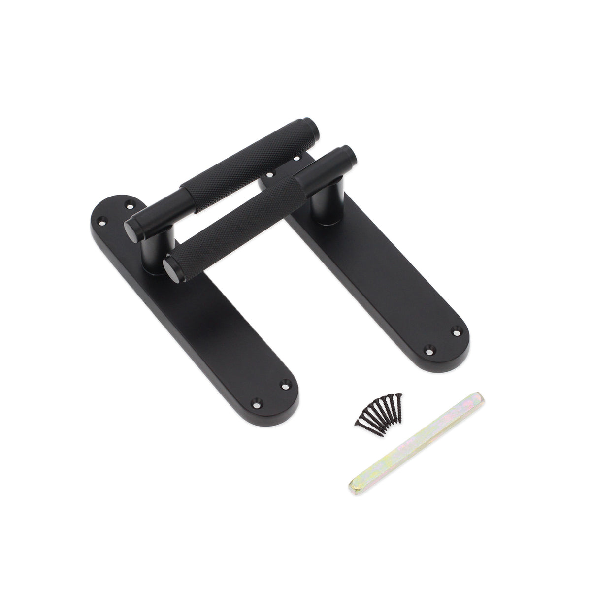 Connaught Knurled Lever on Backplate Latch Matt Black