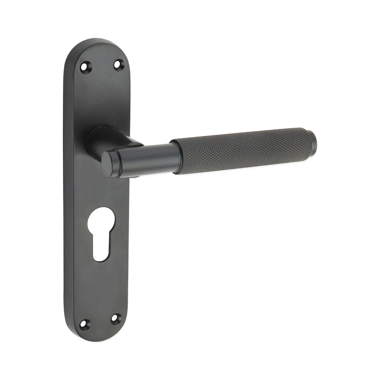 Connaught Knurled Lever on Backplate Euro Matt Black