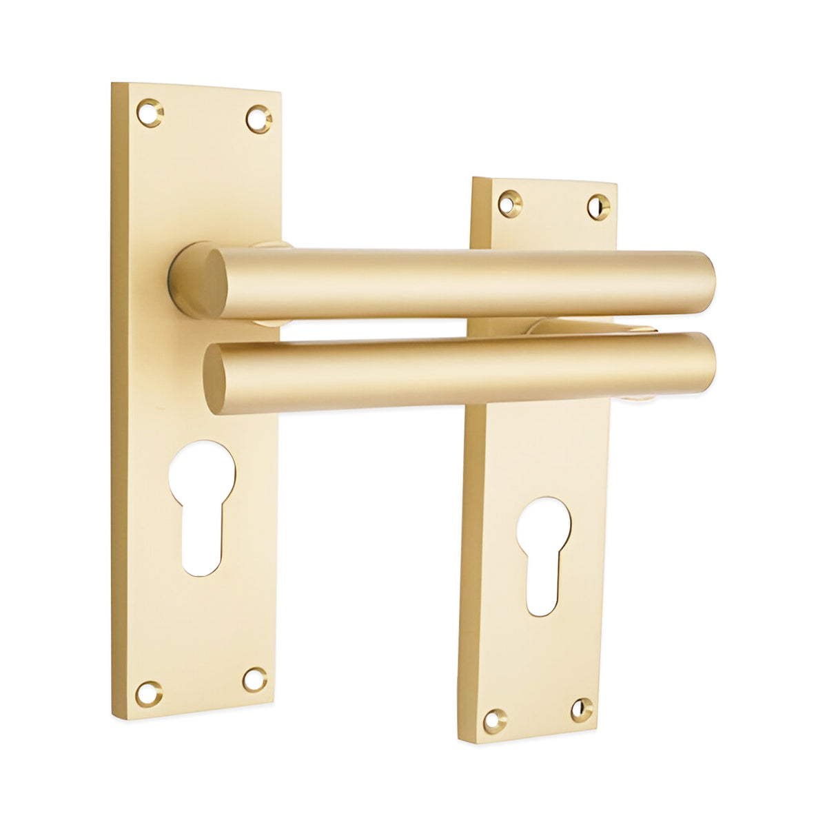 Jura Lever on Backplate Euro Satin Brass
