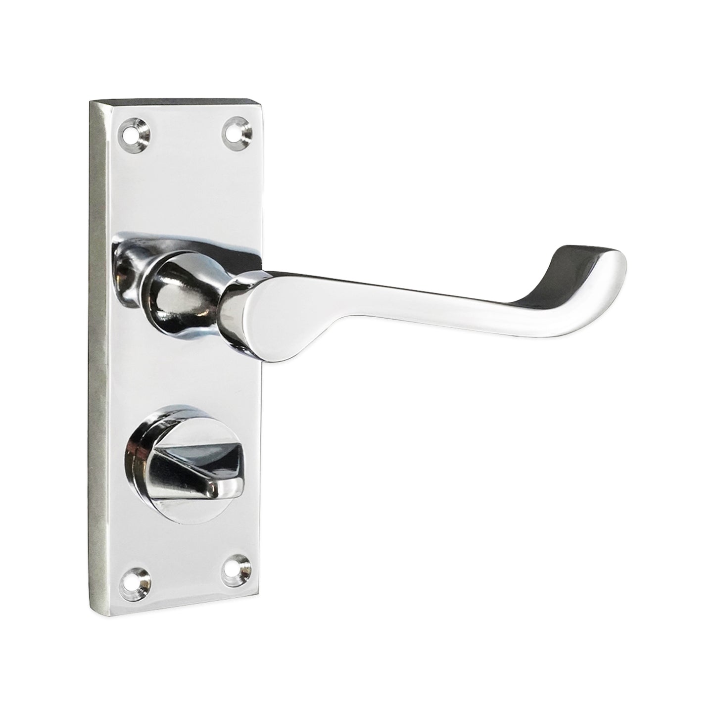 Victorian Scroll Privacy Lever Handle 115mm Polished Chrome