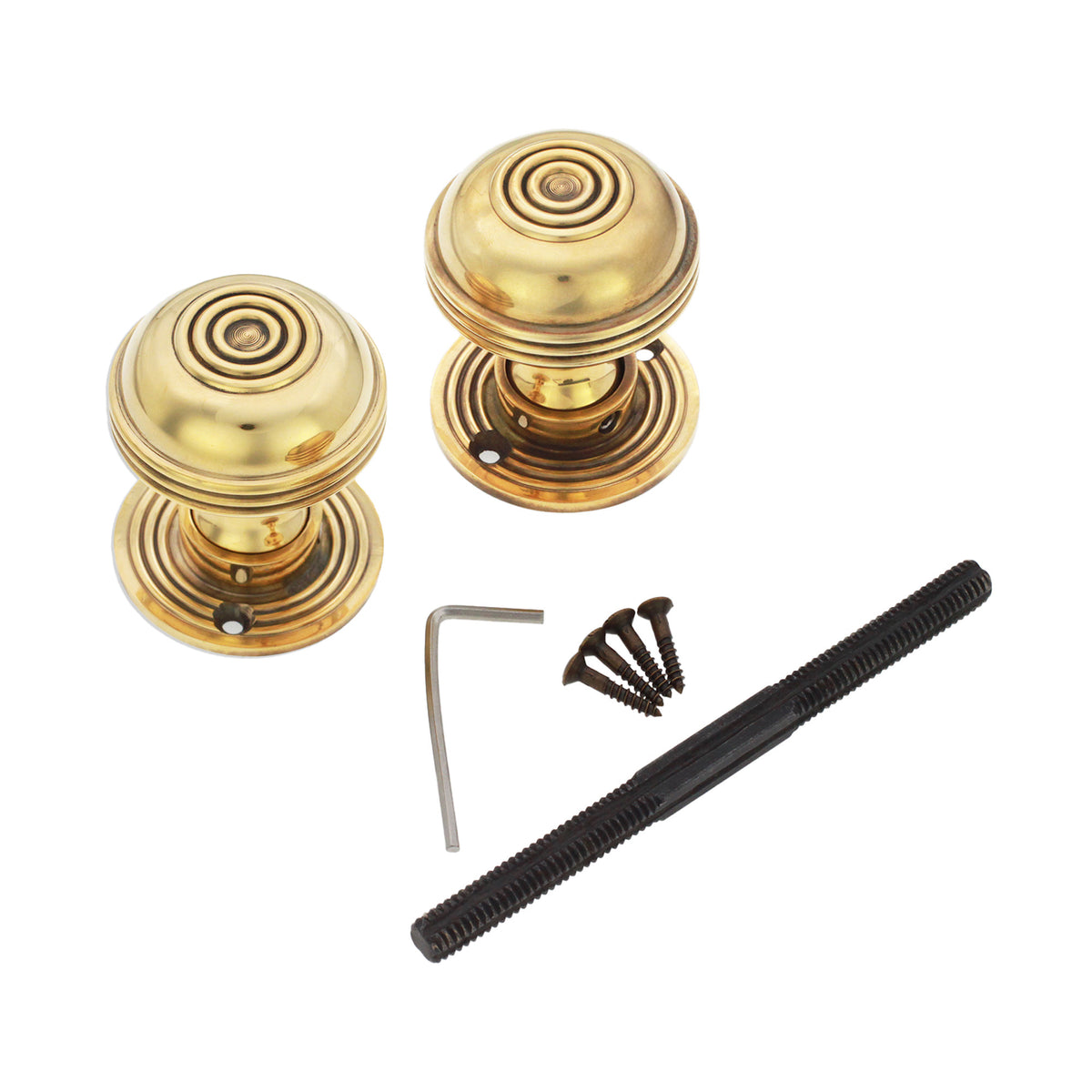 Bloxwich 50mm Rim/Mortice Door Knob Aged Brass