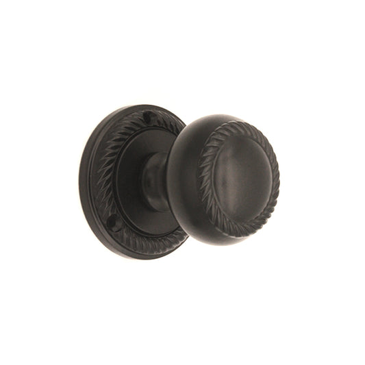 Georgian Mortice Door Knob Matt Black