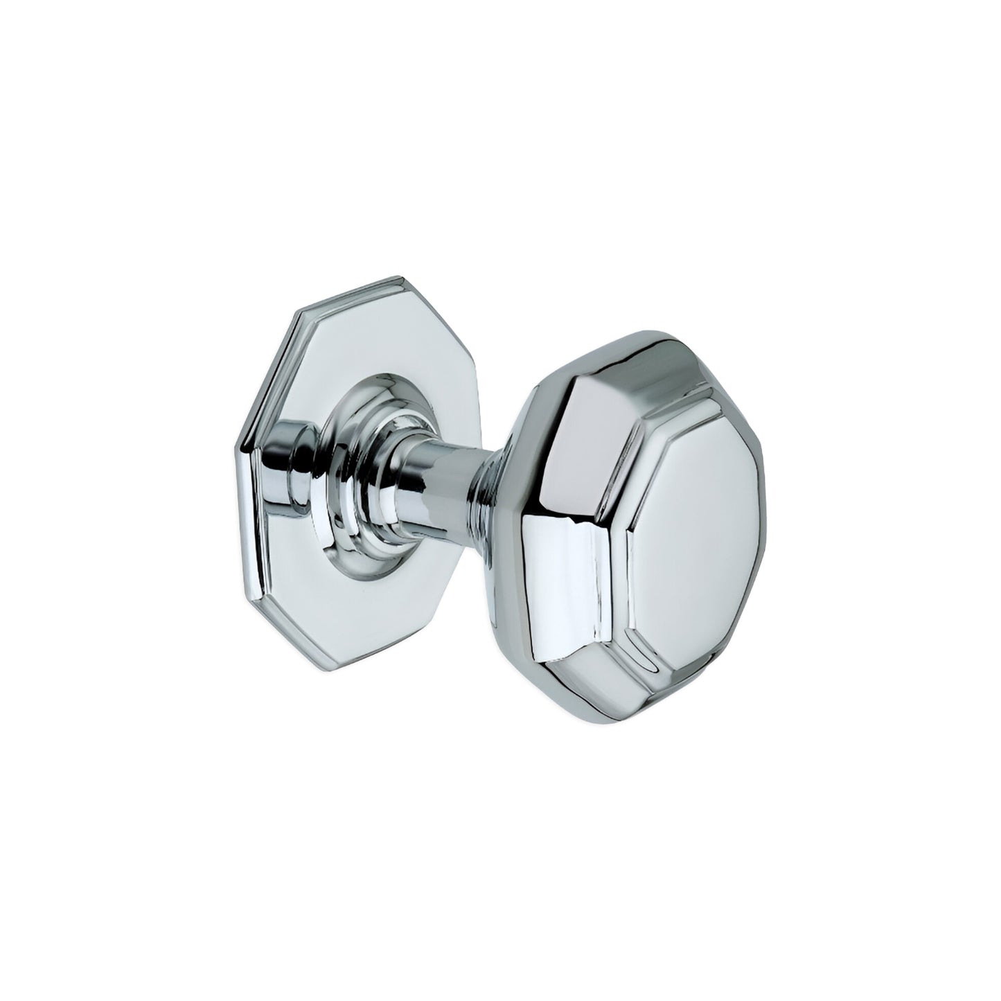 Octagonal Centre Door Knob Polished Chrome