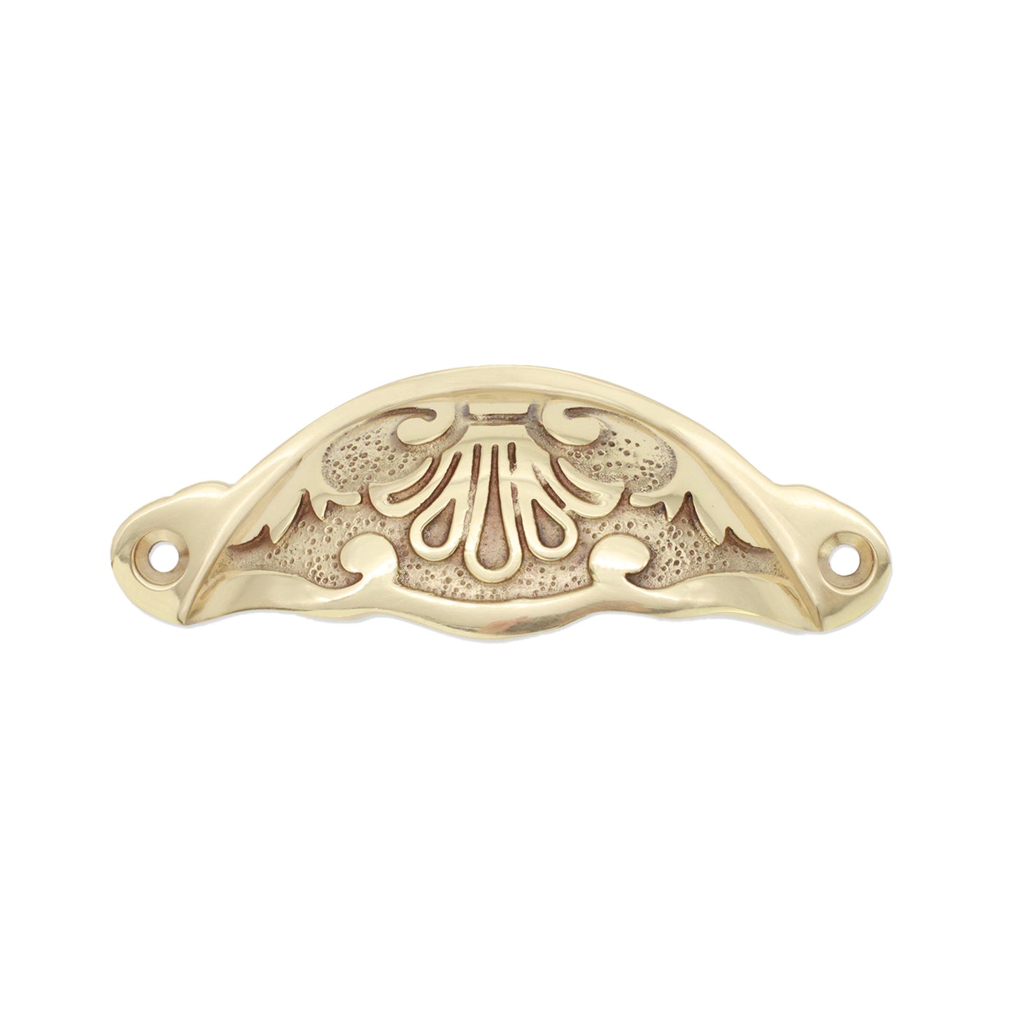 Floral Cup Pull Polished Brass