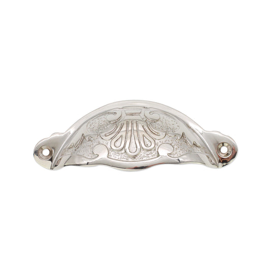 Floral Cup Pull Polished Nickel