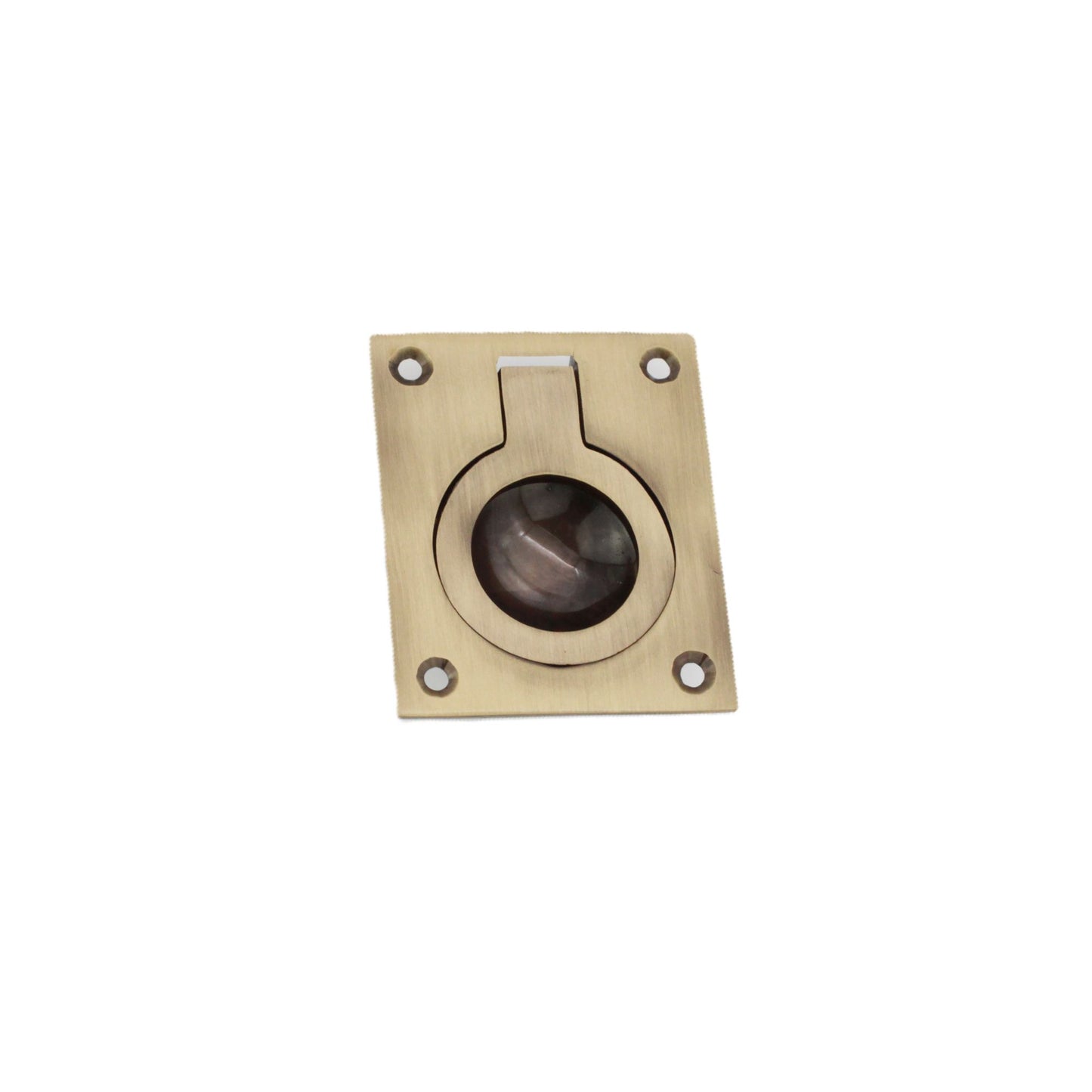 Ring Pull Square Flush Antique Brass