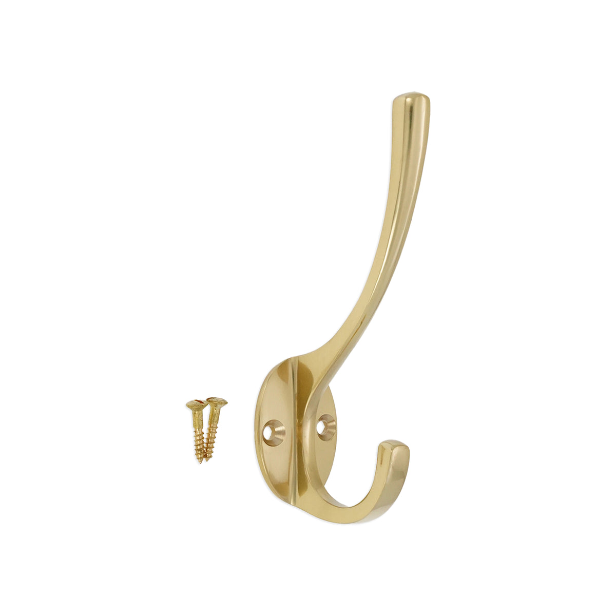 Victorian Coat Hook 115mm Polished Brass