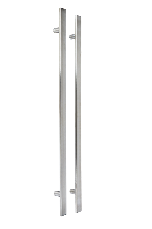 Square Pull Handle Set Polished Chrome