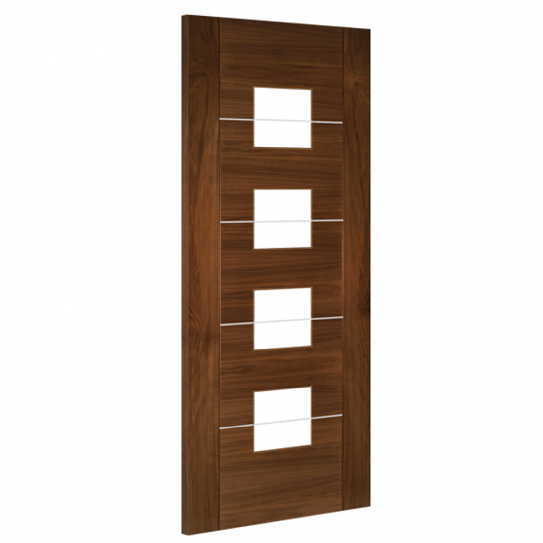 Valencia Prefinished Walnut 4L Glazed FSC Internal Door