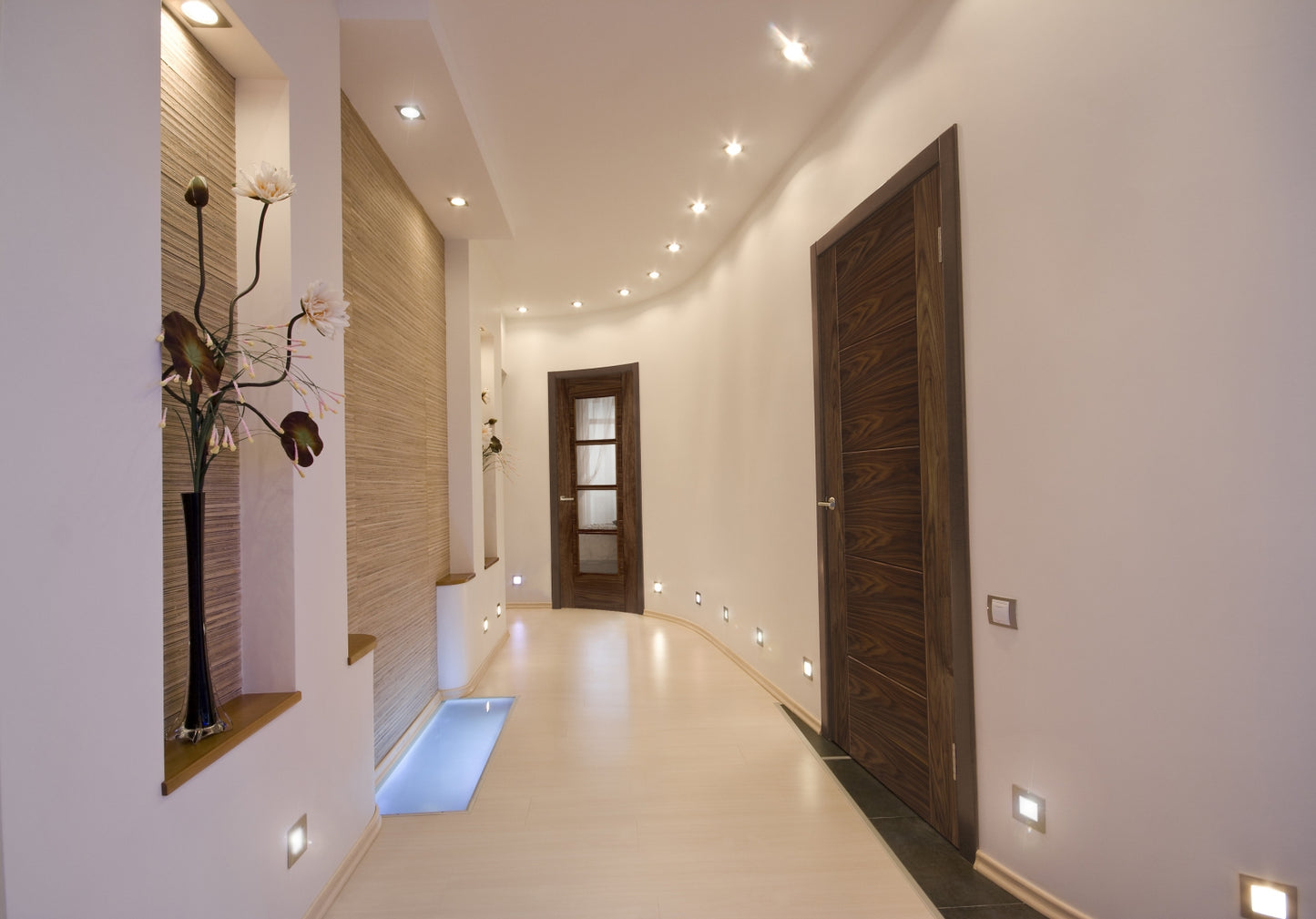 Walnut ISEO Crown Cut Veneer Central 4 light Glazed