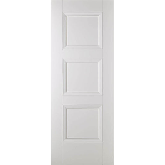 White Amsterdam Primed Plus White Fire Door