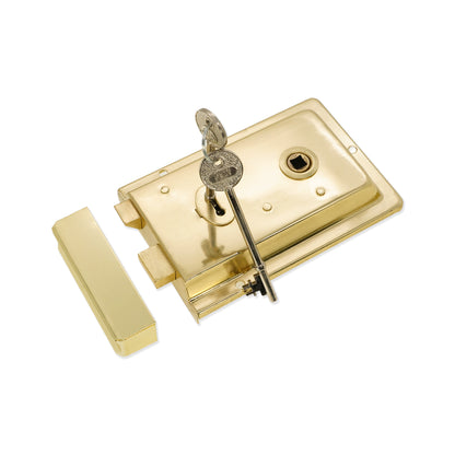Iron Rim Lock - Fluted Electro Brass