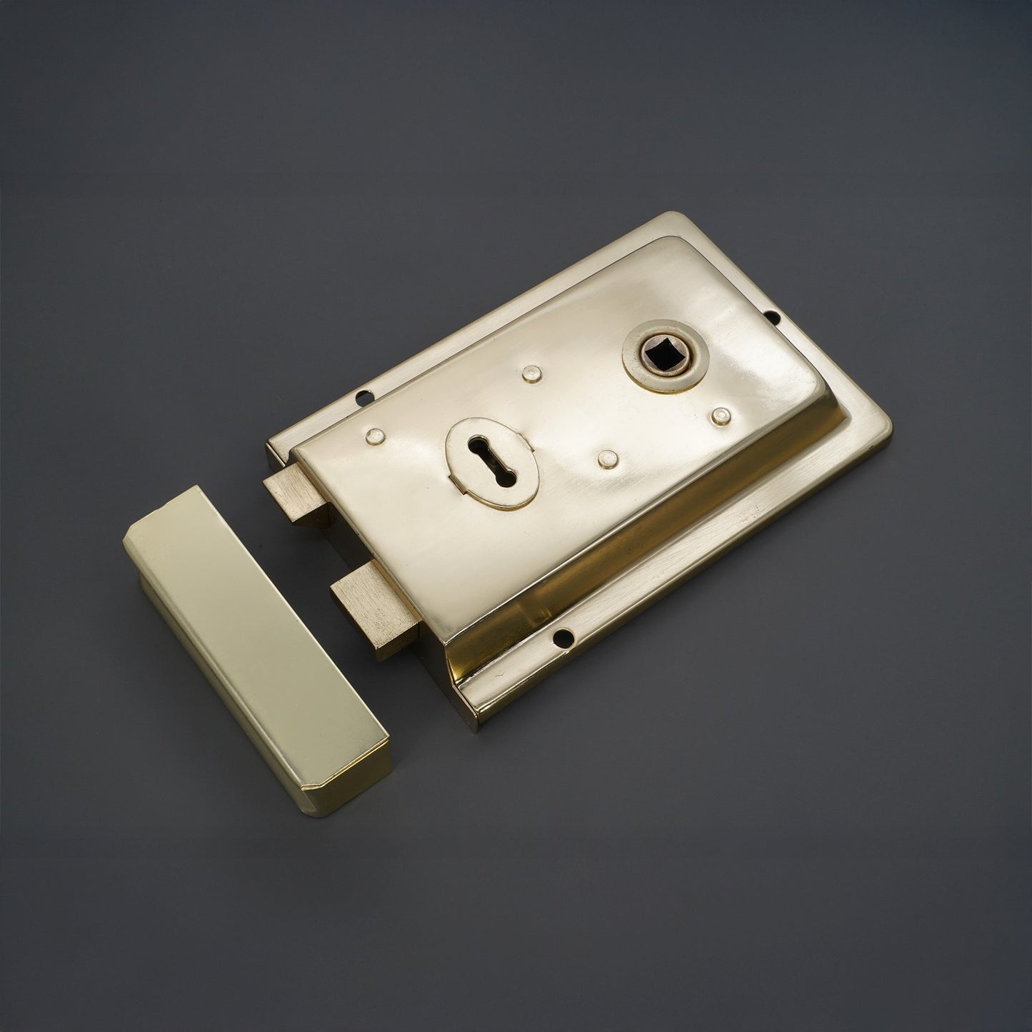 Iron Rim Lock - Fluted Electro Brass