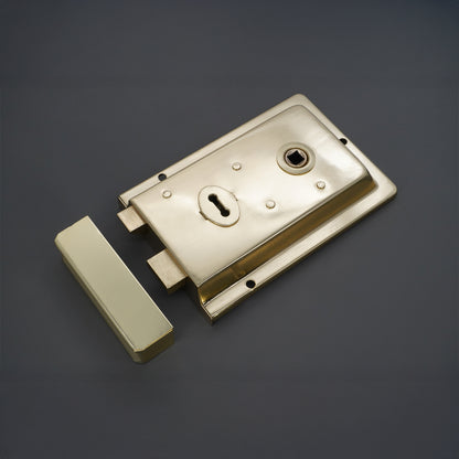 Iron Rim Lock - Fluted Electro Brass