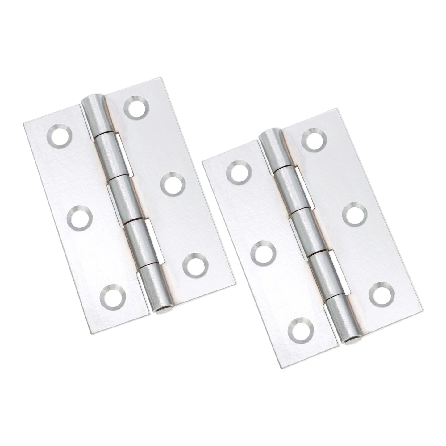 NON CE Mild Steel Butt Hinges - Polished Chrome